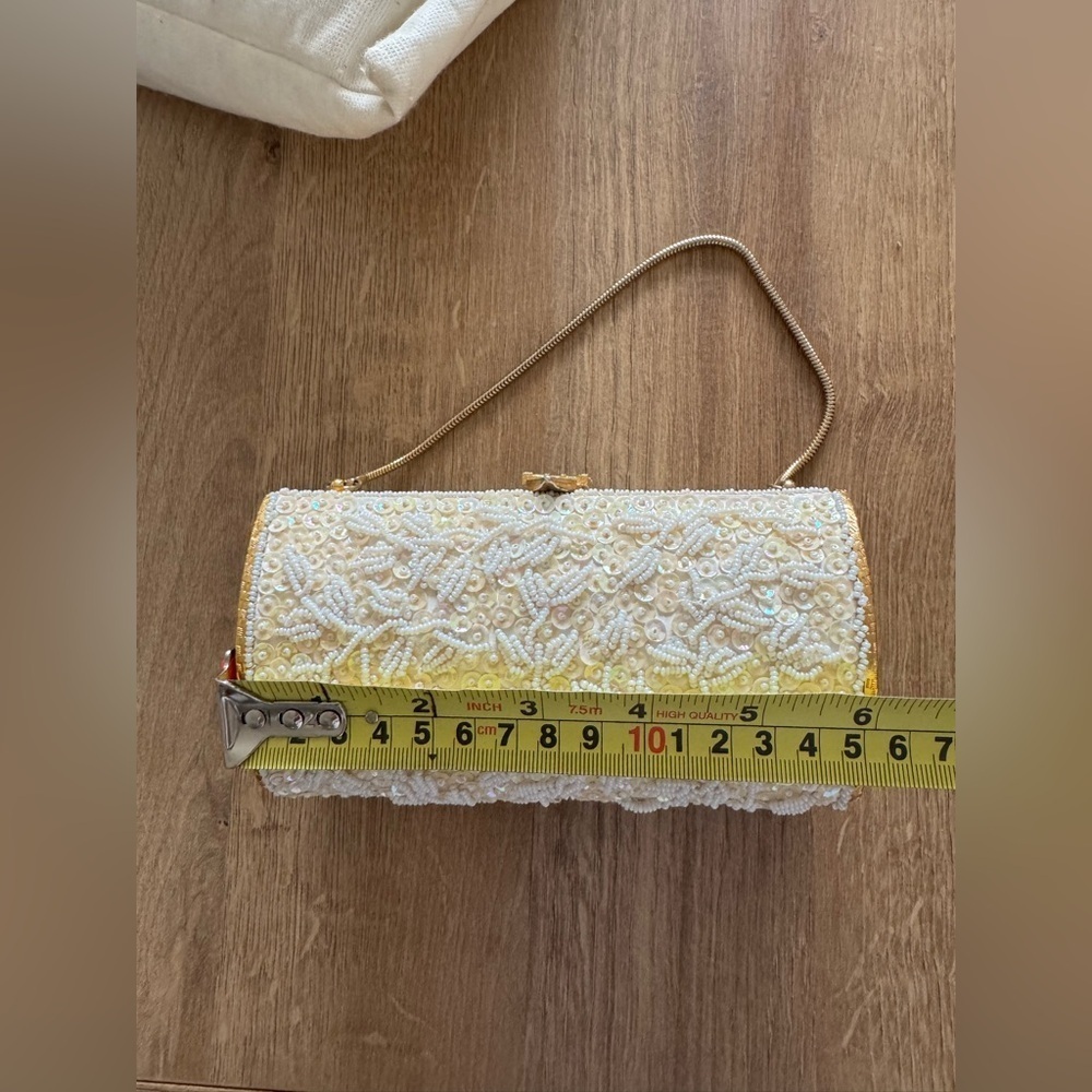 Vintage White Beaded & Sequin Evening Bag - Picture 5 of 7